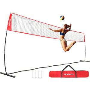 [미국배송] 젤필 배구 네트 뒷마당 높이 조절 가능한 12피트/20피트 트레이닝 타격 및 서브 드릴을 위한 휴대용 프리스탠딩 연습 실내 야외용 캐리백이 있는 팝업 네트