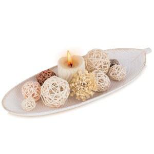 하노베 잎 나무 장식 트레이: 크리스털 캔들을 위한 모양 열쇠 트레이 접시 그릇