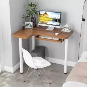 1인용 코너책상 공간활용 노트북 원룸 원목 ㄱ자형 책상 테이블
