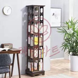 [혜명마트] 6단 회전 책장 월넛 폭 39CM 북유럽감성 스터디 북유럽풍디자인 중학교 아기유아가구