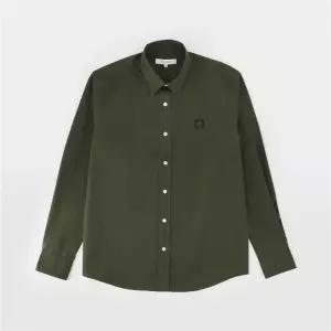 [흠집상품] 메종키츠네 폭스 헤드 패치 남녀공용 셔츠 LM00403WC0030 P360