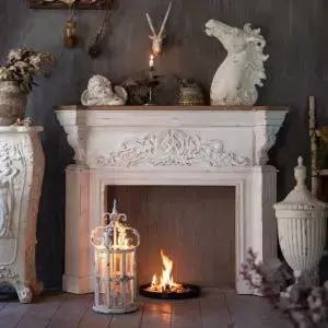 엔틱 벽난로 수납장 앤틱 장식 원목 가구 현관 인테 거실 콘솔