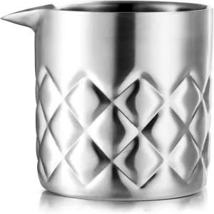 니쿠놈 칵테일 믹싱 글라스 18온스 스테인리스 스틸 마티니 교반 이중 벽 막대 피처 비커 하단 가중 심리스