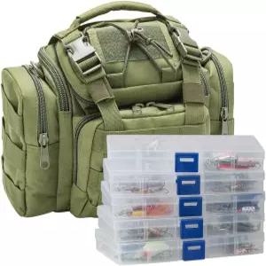 닥터피쉬 낚시 태클백 5박스 60루어 포함 적재물 세트 스피너 키트 담수 장비