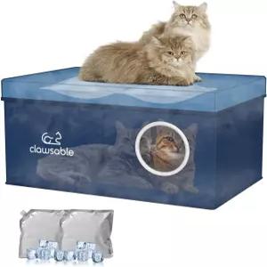 클로저블 쿨링 야외 고양이 집 - 실내/외 위한 내후성 및 단열 여름용 방수 야생 동물 보호소 유기 축사