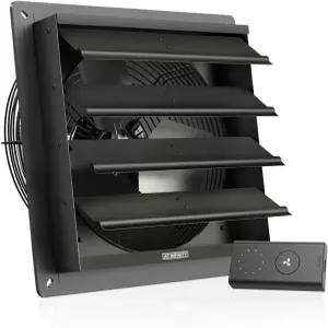 AC 인피니티 에어트 S12 셔터 배기 팬 12인치 10단 컨트롤러 EC 모터 - 창고 다락방 작업장 및 온실을 위한