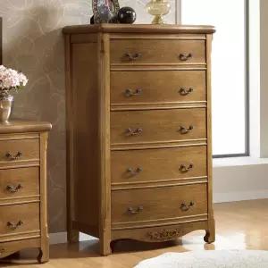 엔틱 원목 브라운 클래식 서랍수납장 나르본 900 5단