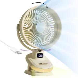 USB 충전식 소형 책상 선풍기 조용 침대용 클립 침실용 회전 진동 테이블 사무실용 5단 스피드 미니 조명이