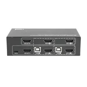 KVM선택기 듀얼모니터 USB HDMI 컴퓨터공유기 KVM스위치2포트 4K