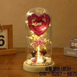 병속의 장미 LED 영원한 꽃 인공 사랑의 마음 어둠 속에서 빛나는 생일 크리스마스 발렌타인 데이 선물