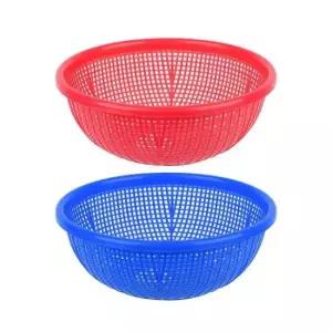 소쿠리 플라스틱 미니 원형 채반 바구니 색상랜덤 1호