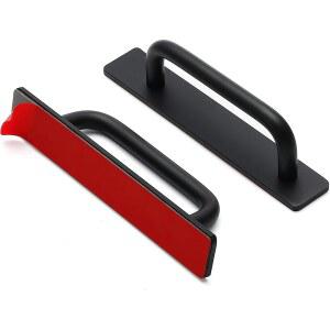 접착식 캐비닛 손잡이 셀프 스틱 서랍 당기기 블랙 부엌용 드릴링 푸시 풀 도우미 없음