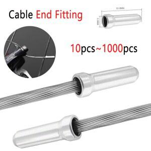 10 1000pcs 자전거 케이블 엔드 피팅 알루미늄 합금 캡 브레이크 디레일러 시프터 프 팁 사이클링 부품