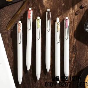 6색 일본 UNI 유니 볼 원 젤 펜 작은 두꺼운 코어 한정판 프레스 컬러 학교 미술 문구 돌아 가기