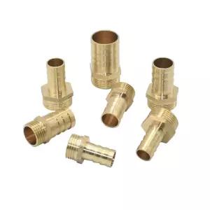 14/16/19/25mm 황동 호스 커넥터 1/2 3/4 수나사 튜브 바브 피팅 구리 물 오일 및 공기 파이프 커플러
