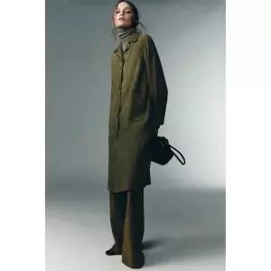 ZARA LIMITED EDITION 100% 스웨이드 코트 - 라이트 그린