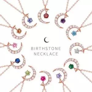 탄생석컬러 탄생석 달큐빅 목걸이 12종 컬러 택1