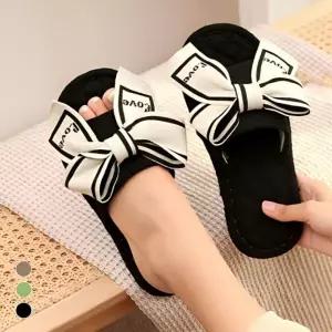 리본 퀄트 거실 사무실 실내 어린이집 실내화 슬리퍼