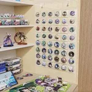 캔뱃지 보관 커버 투명 전시 수집 벽걸이 정리대 보관함 걸이 케이스 수납 가방 서랍