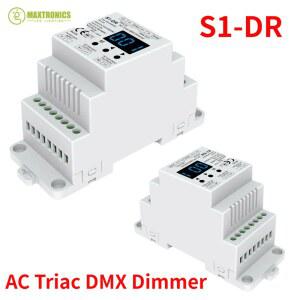 S1 DR AC Triac DMX 조광기 듀얼 AC100V 2 출력 DIN DMX512 실리콘 레일 컨트롤러 채널 240V LED Skydance