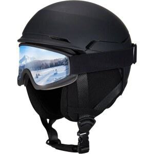 JQF 기어 스키 헬멧 스노우 스노보드 헬멧, 스노우 스포츠 남녀용 고글이 장착된 조절식 스노보드 헬멧 DXH-811