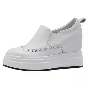 가죽 키높이 펀칭 여성 신발 슈즈 단화 웨지 스니커즈