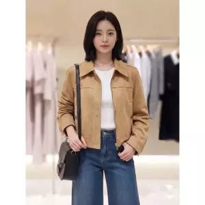 [롯데백화점]SOUP 싱글카라 집업숏 스웨이드자켓  SCRLE32