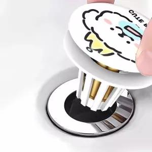 1개 세면대 배수구 마개 프레스형 악취 방지 바운스 코어 바닥 욕실 싱크대 막힘 필터