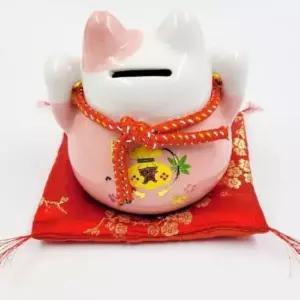 [문구/오피스]  핑크  일본저금통 귀여운 고양이저금통 일식소품