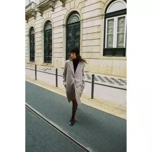 ZARA 베이직 소프트 코트 - 그레이 밍크