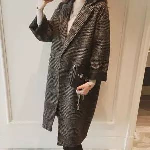 클래식 체크 롱기장 코트 여유핏 버튼 데일리 겨울