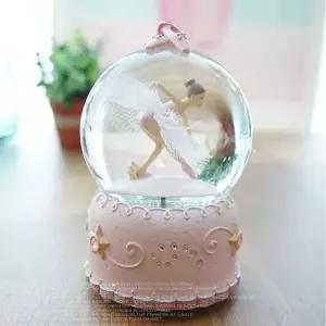 LED 발레리나 워터볼 오르골 핑크 태엽 인테리어 1P