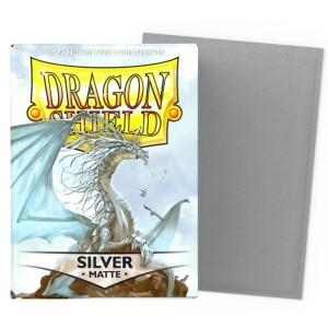 100PCS 드래곤 쉴드 슬리브 매트 실버 TCG 표준 크기 보호대 66x91mm