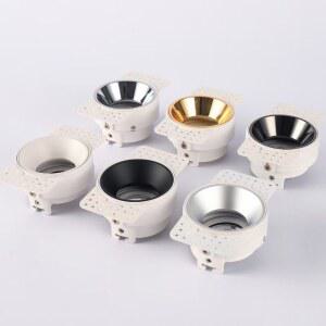 보더리스 조정 가능한 눈부심 방지 LED 스포트라이트 트림리스 브래킷 통 매입형 피팅 천장 홀더 GU10/MR16