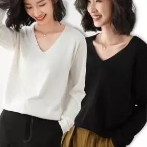 [옷은날개] 30대 편한 브이넥티셔츠 가을니트티 여자브이넥 20대브이넥 티셔츠 얇은