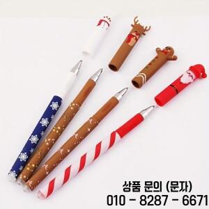 산타클로스 눈사람 순록 진저브레드 디자인의 크리스마스 테마 지워지는 젤 펜 4종