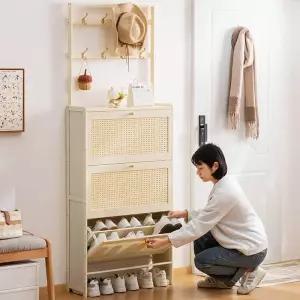 다층 신발장 도어형 현관 정리함 방진 수납장 공간절약형 아파트용 신발 정리대