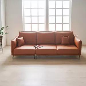 다뉴브 4인용 이태리 천연면피 소가죽 소파 (쿠션증정) 국내제작 E0등급