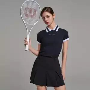 여성상의 골프배색라인카라반팔티셔츠 다운블로우-DBSSTBK2501W