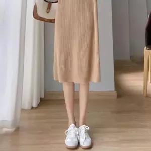 원피스 V넥 후드 니트 롱원피스 G125948_루즈핏