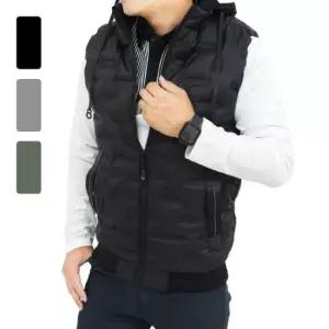 경량조끼 남성 가볍고 따뜻한 고주파 후드 패딩조끼_LS450TO2