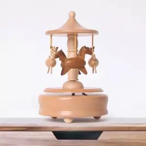 생일선물 태엽 우드오르골 움직이는 회전목마 원목 뮤직박스