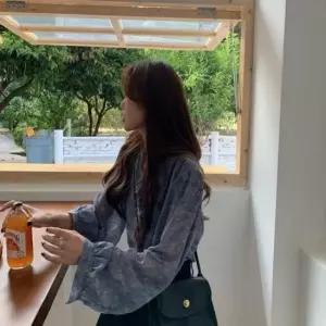 [SBD] 프릴 블라우스 포인트 플라워 쉬폰 레이스