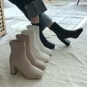 스퀘어부츠 가보시굽 여성롱 앵클 8.5cm굽