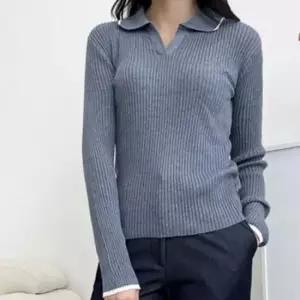 [SBD] 오 긴팔 골지 베이직 피스 포인트 데일리 상의 기본 슬림 카라 니트 브이 하객