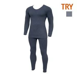 [트라이][트라이] 남성 뉴 보온 날염 상하의 J82