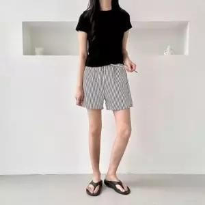 [SBD] 패턴 세로줄 5부 데일리 스트라이프 반바지 팬츠 여름 엠보
