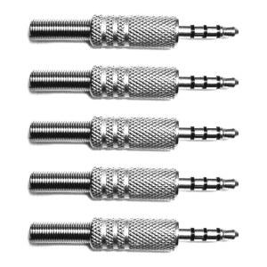 5PCS 3 5mm 4 극 TRRS 납땜 건설 플러그 수리 헤드폰 교체 남성 오디오 잭 커넥터 이어폰