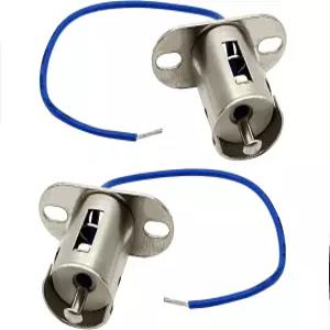 2PCS BA15 1156 베이오넷 타입 실버 LED 전구 소켓 자동 트럭 커넥터용 턴 시그널 테일 스톱 리어 브레이크