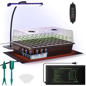 다즈스피릿 60셀 셀프 워터링 키트 그로우 씨앗 히트 포함 매트 스타터 라이트